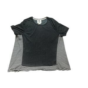 Anthropologie‎ Lili's Closet Black and White Boxy Polka Dot T-Shirt XL